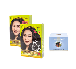 2 boxes of Zhenhei plant hair dye and hair conditioner + horse oil conditioner set